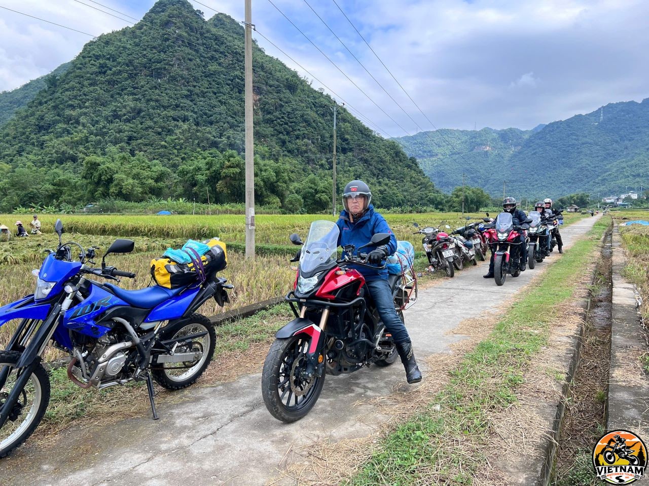 Vietnam Motorbike Tours-Riding Through the Lush Rice Fields of Mai Chau