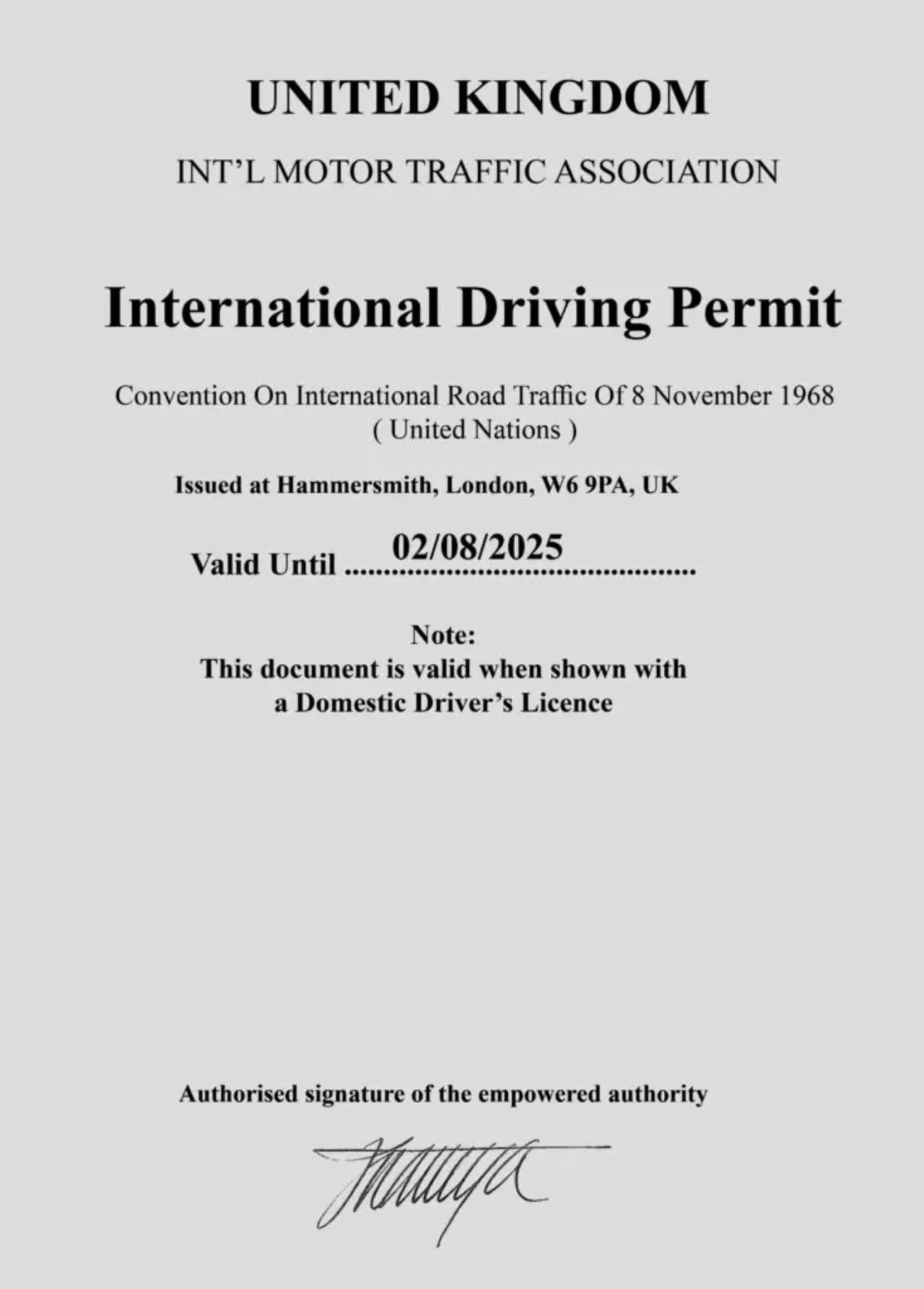 international motorbike driving license